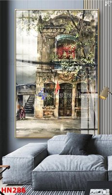 Download file gốc File tranh phố cổ hà nội xưa HN286 (in lụa) cao cấp