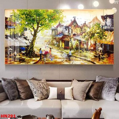 File tranh File tranh phố cổ hà nội xưa HN291 (bản gốc) treo phòng ăn