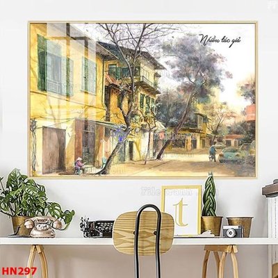 File gốc File tranh phố cổ hà nội xưa HN297 (cho in ấn) từ kho Filetranh