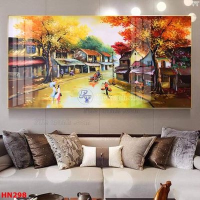 File gốc File tranh phố cổ hà nội xưa HN298 (in mica) cắt laser