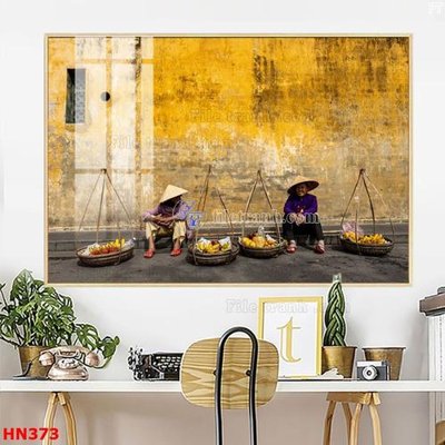 File gốc File tranh phố cổ hà nội xưa HN373 (in lụa) chi tiết cao