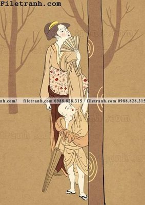 File tranh Hinh minh hoa co gai Nhat 128 (gốc) chủ đề trừu tượng