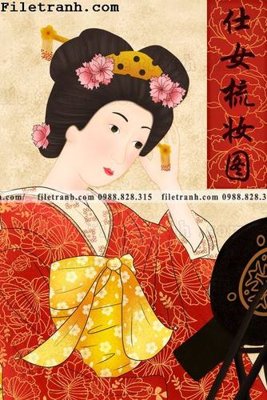 File gốc in ấn Hinh minh hoa co gai Nhat 132 chuẩn màu CMYK