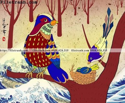 File in mica Hinh minh hoa co gai Nhat 191 (bản gốc) sắc sảo