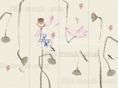 Ảnh gốc File tranh gốc tranh tường bích họa idochine trung quốc IDT352 (độ nét cao) in tráng gương