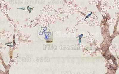 Tải file gốc in lụa File tranh gốc tranh tường bích họa idochine trung quốc IDT453 siêu nét
