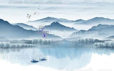 Tải file File tranh gốc tranh tường bích họa idochine trung quốc IDT608 (gốc) chủ đề hoa sen