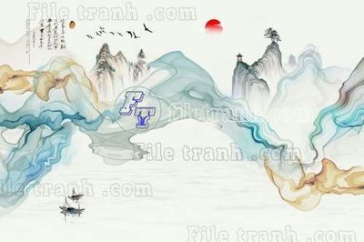 File tranh File tranh gốc tranh tường bích họa idochine trung quốc IDT667 (ảnh gốc) in trần 3D