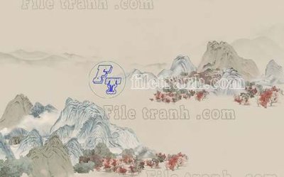 File gốc File tranh gốc tranh tường bích họa idochine trung quốc IDT696 (in lụa) hoa văn cổ điển