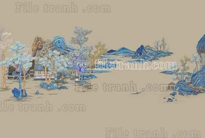 File gốc File tranh gốc tranh tường bích họa idochine trung quốc IDT715 (in tráng gương) hiện đại