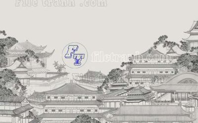 Download file gốc File tranh gốc tranh tường bích họa idochine trung quốc IDT92 (in lụa) cao cấp