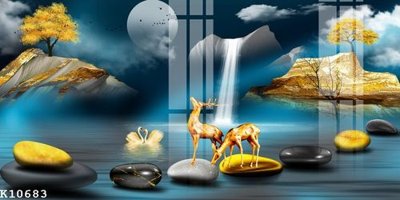 File in trần File gốc in tranh tổng hợp K10683 (file gốc) hoa văn 3D