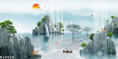 File tranh File gốc in tranh tổng hợp K10839 (bản gốc) in lụa dán tường