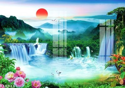 File in trần File gốc in tranh tổng hợp K10913 (bản gốc) phong cảnh