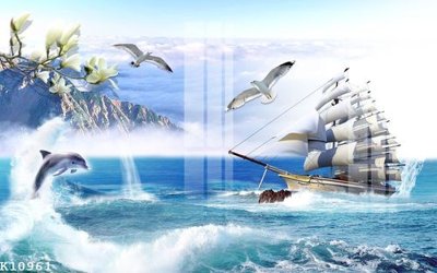 File tranh File gốc in tranh tổng hợp K10961 (bản gốc) in lụa dán tường