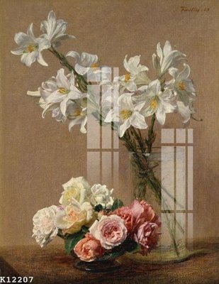 Tải file File gốc in tranh tổng hợp K12207 (gốc) chủ đề hoa sen