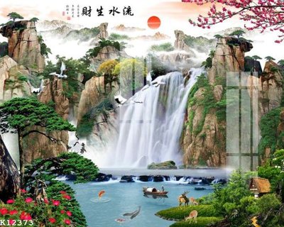 File gốc File gốc in tranh tổng hợp K12373 (in lụa) tranh phong thủy