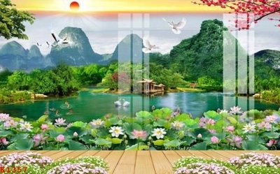 File in trần File gốc in tranh tổng hợp K1357 (bản gốc 3D) sống động