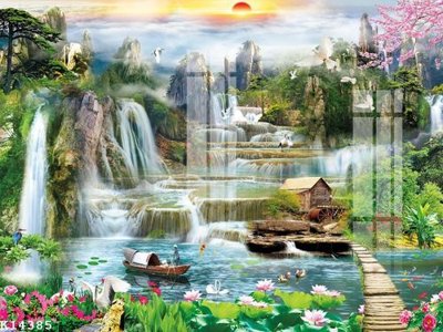 Download file gốc File gốc in tranh tổng hợp K14385 (in lụa) tranh 3D