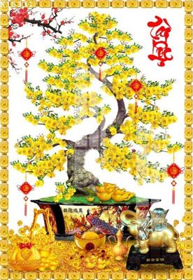 File gốc File gốc in tranh tổng hợp K15331 (in lụa) họa tiết 3D