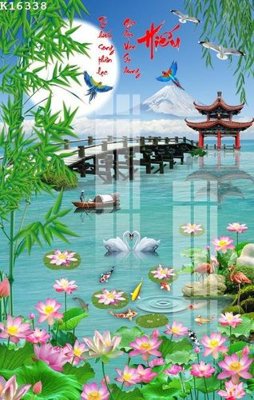 File in trần File gốc in tranh tổng hợp K16338 (file gốc) hoa văn 3D