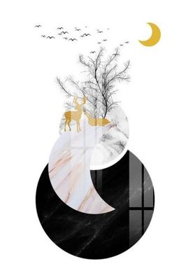 File gốc File gốc in tranh tổng hợp K18418 (in lụa) họa tiết 3D