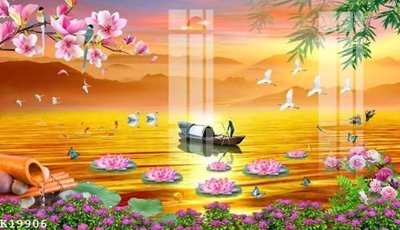 File in trần File gốc in tranh tổng hợp K19906 (bản gốc) đại dương