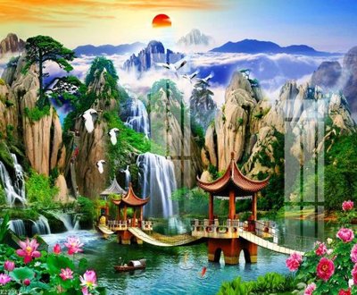 File gốc File gốc in tranh tổng hợp K22364 (in lụa) tranh thuận buồm