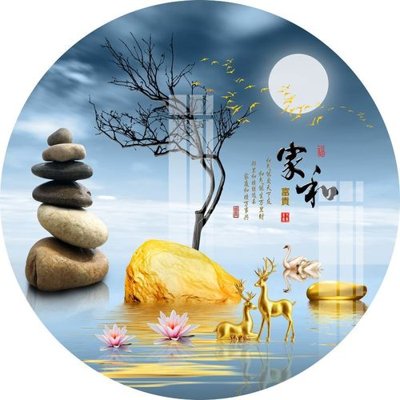 File gốc File gốc in tranh tổng hợp K23266 (in lụa) tranh phong thủy