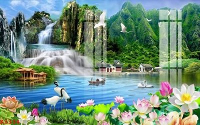 File in lụa File gốc in tranh tổng hợp K2334 (phong cảnh) File gốc in tranh tổng hợp K2334