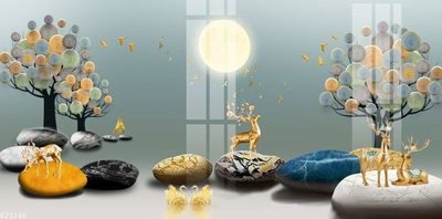 File tranh in trần 3D File gốc in tranh tổng hợp K25106 (ảnh gốc)