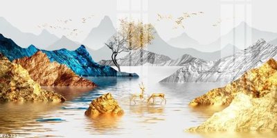 File in trần File gốc in tranh tổng hợp K25323 (bản gốc) phong cảnh