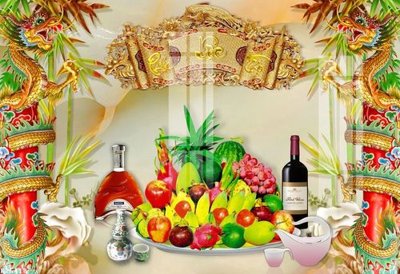 File tranh in trần 3D File gốc in tranh tổng hợp K25418 (ảnh gốc)