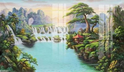 File in lụa File gốc in tranh tổng hợp K26842 (phong cảnh) File gốc in tranh tổng hợp K26842