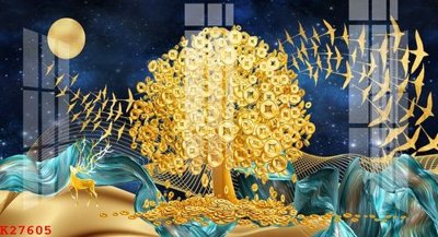 File in trần File gốc in tranh tổng hợp K27605 (bản gốc) trời sao