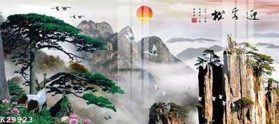 File tranh in trần 3D File gốc in tranh tổng hợp K29923 (ảnh gốc)