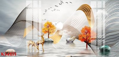 File tranh File gốc in tranh tổng hợp K34271 (bản gốc) in lụa 3D