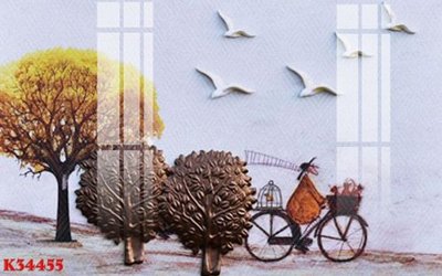 File in trần File gốc in tranh tổng hợp K34455 (bản gốc 3D) sống động