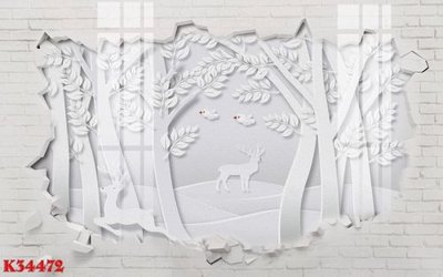 File in trần File gốc in tranh tổng hợp K34472 (bản gốc 3D) sống động