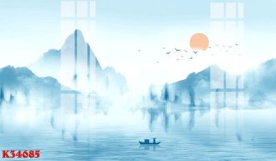 File tranh gốc in trần nhà File gốc in tranh tổng hợp K34685 3D