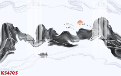 File tranh gốc in trần nhà File gốc in tranh tổng hợp K34705 3D