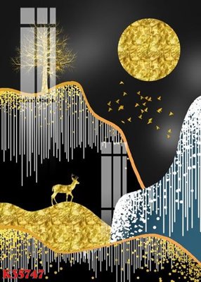 File gốc File gốc in tranh tổng hợp K35747 (in lụa) họa tiết 3D