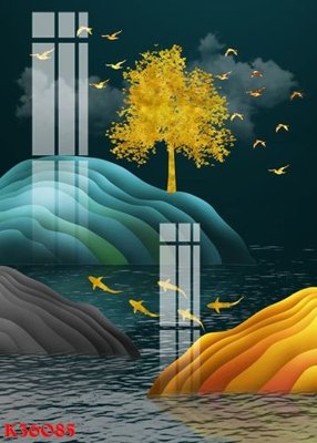 File in trần File gốc in tranh tổng hợp K36085 (bản gốc 3D) sống động