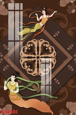 File in trần File gốc in tranh tổng hợp K36181 (file gốc) phong thủy