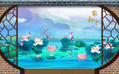 File PSD File gốc in tranh tổng hợp tường nền K40005 (bản gốc) độ phân giải cao