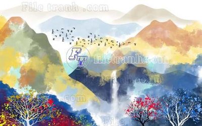 File gốc File gốc in tranh tổng hợp tường nền K40097 (in tráng gương) nghệ thuật