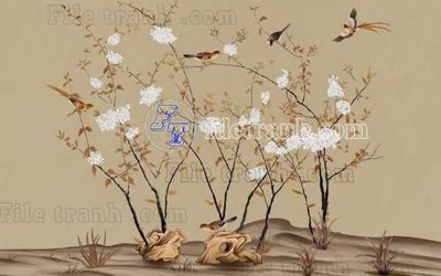 File gốc File gốc in tranh tổng hợp tường nền K40168 (in lụa) hoa văn cổ điển