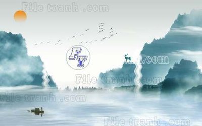 File gốc File gốc in tranh tổng hợp tường nền K40233 (in lụa) họa tiết 3D