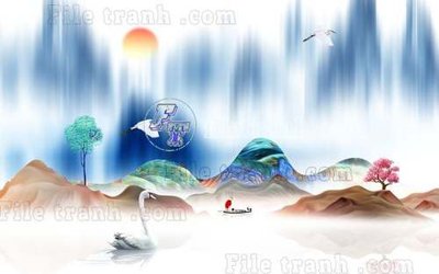 File tranh File gốc in tranh tổng hợp tường nền K40277 (bản gốc) treo phòng ăn