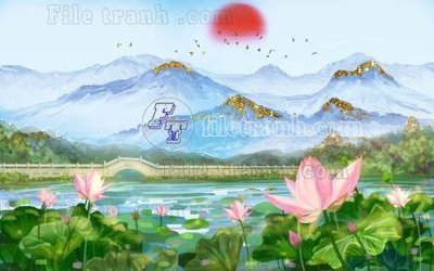 File in trần File gốc in tranh tổng hợp tường nền K40320 (file gốc) xuyên sáng